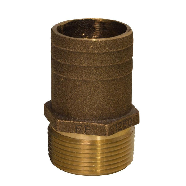 GROCO 3/4" NPT x 1" Bronze Full Flow Pipe to Hose Straight Fitting [FF-750] - Essenbay Marine