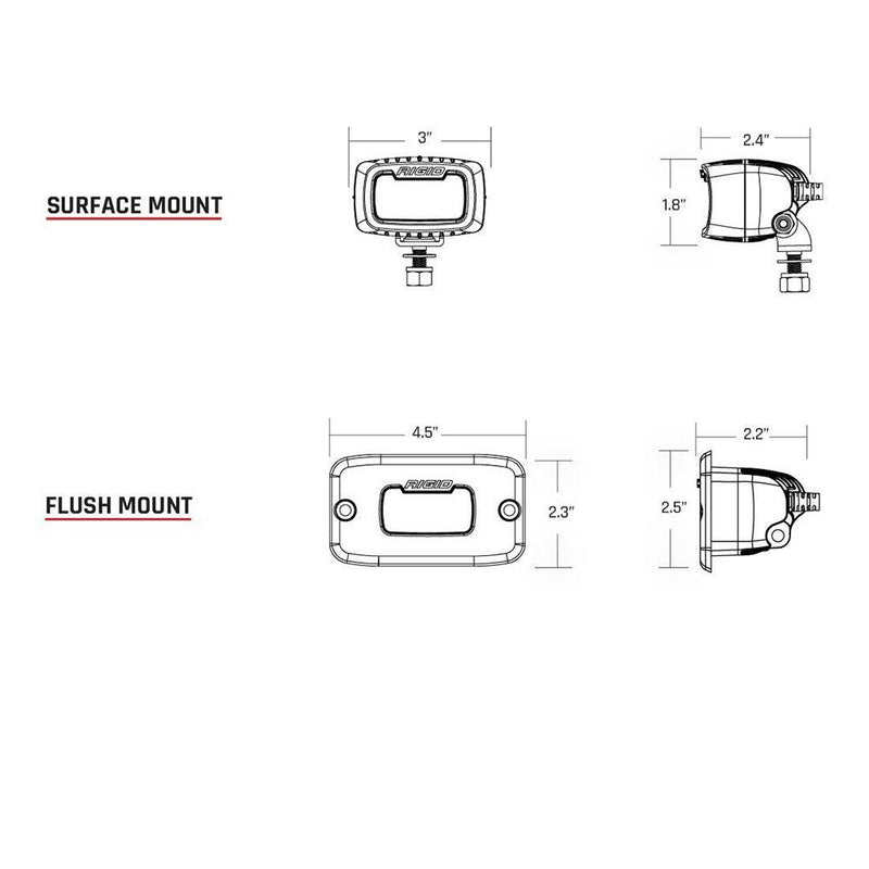 RIGID Industries SR-M Series PRO Diffused Backup Kit - Black [980013] - Essenbay Marine