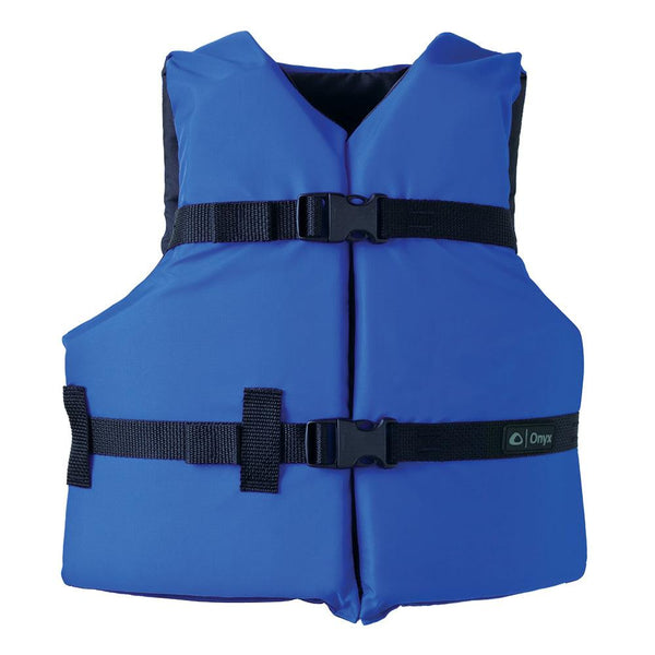 Onyx Nylon General Purpose Life Jacket - Youth 50-90lbs - Blue [103000-500-002-12] - Essenbay Marine