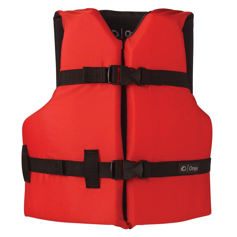 Onyx Nylon General Purpose Life Jacket - Youth 50-90lbs - Red [103000-100-002-12] - Essenbay Marine