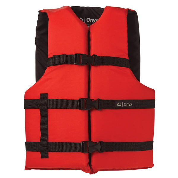 Onyx Nylon General Purpose Life Jacket - Adult Oversize - Red [103000-100-005-12] - Essenbay Marine