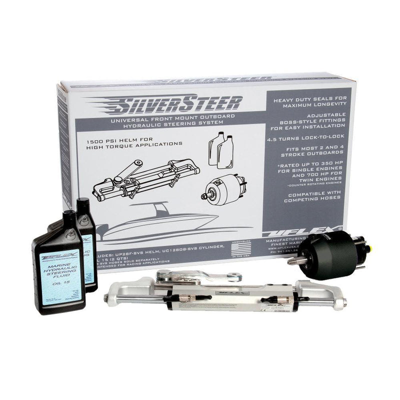 Uflex SilverSteer Universal Front Mount Outboard Hydraulic Steering System w/ UC128-SVS-1 Cylinder [SILVERSTEER1.0B] - Essenbay Marine