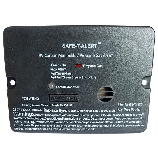 Safe-T-Alert Combo Carbon Monoxide Propane Alarm - Surface Mount - Mini - Black [25-742-BL] - Essenbay Marine