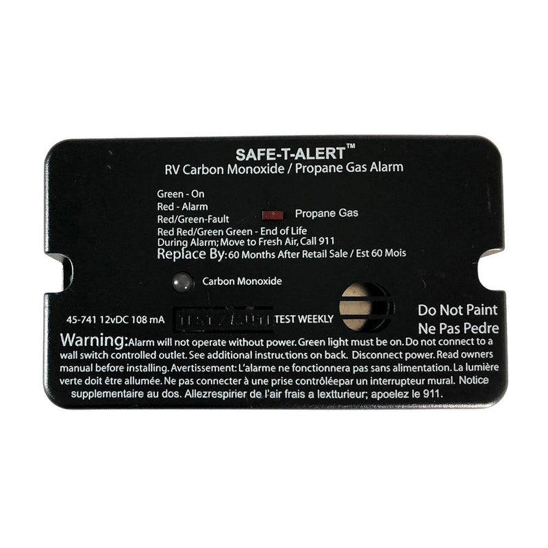 Safe-T-Alert 45-Series Combo Carbon Monoxide Propane Alarm Surface Mount - Black [45-741-BL] - Essenbay Marine