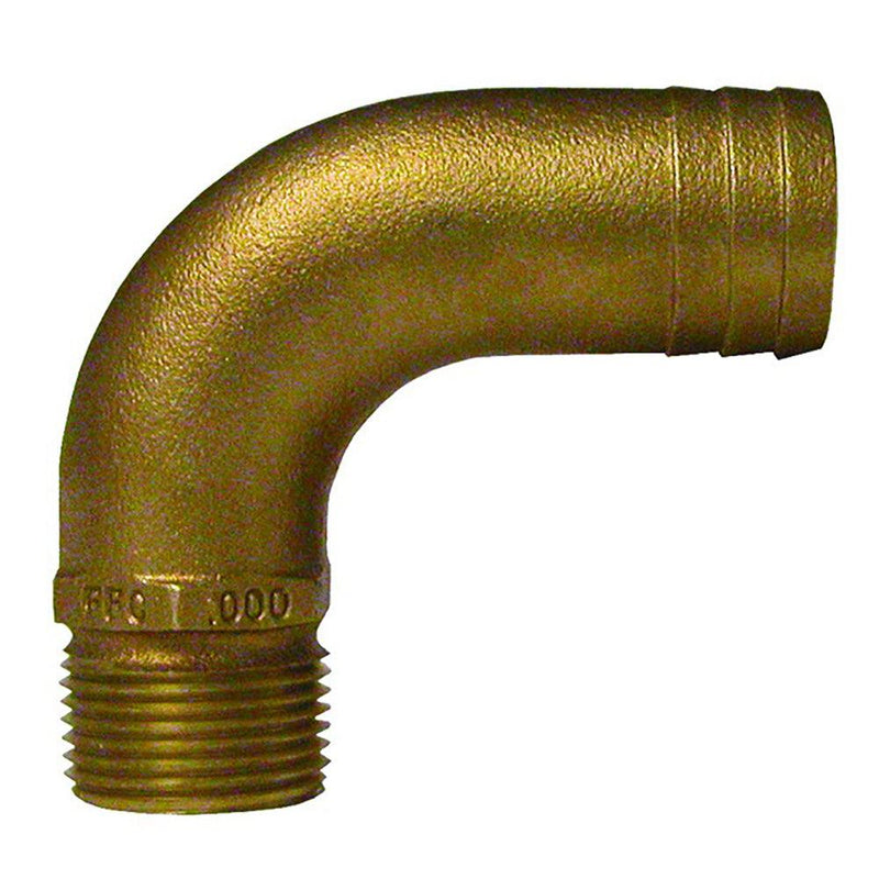 GROCO 1-1/4" NPT x 1-1/2" ID Bronze Full Flow 90 Elbow Pipe to Hose Fitting [FFC-1250] - Essenbay Marine