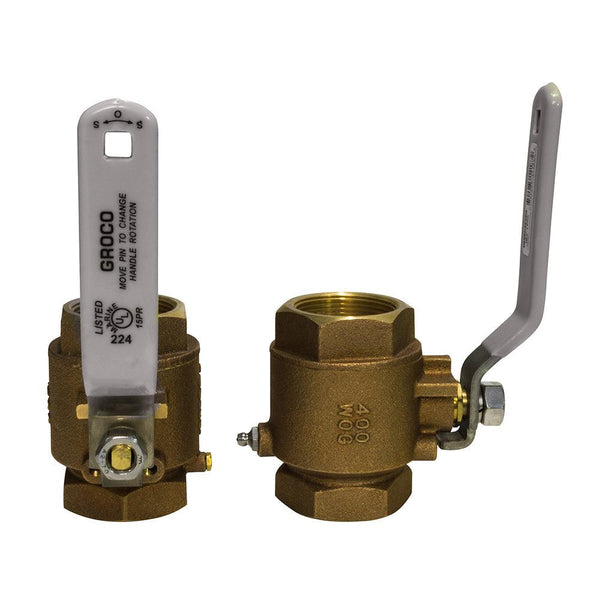 GROCO 3/8" NPT Bronze In-Line Ball Valve [IBV-375] - Essenbay Marine