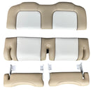 Key West Style Brown & White Seat with Flip Up Bolsters - No Leaning Post Cushions Only - Essenbay Marine
