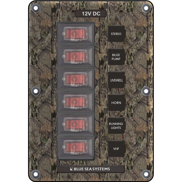 Blue Sea 4325 Circuit Breaker Switch Panel 6 Position - Camo [4325] - Essenbay Marine