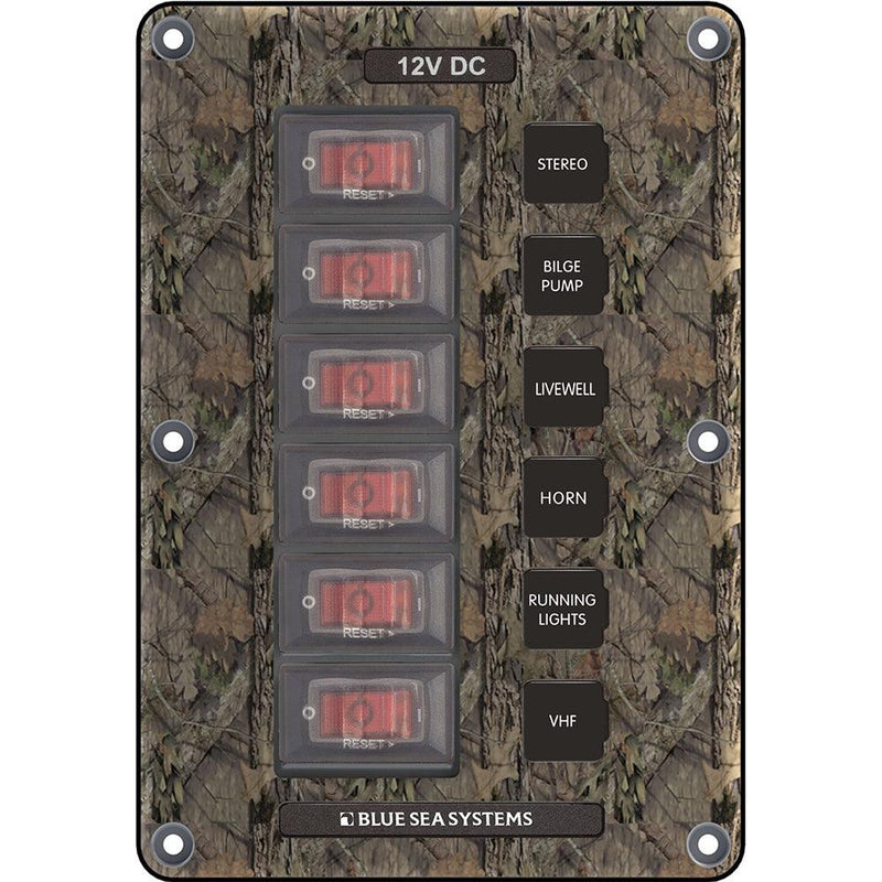 Blue Sea 4325 Circuit Breaker Switch Panel 6 Position - Camo [4325] - Essenbay Marine