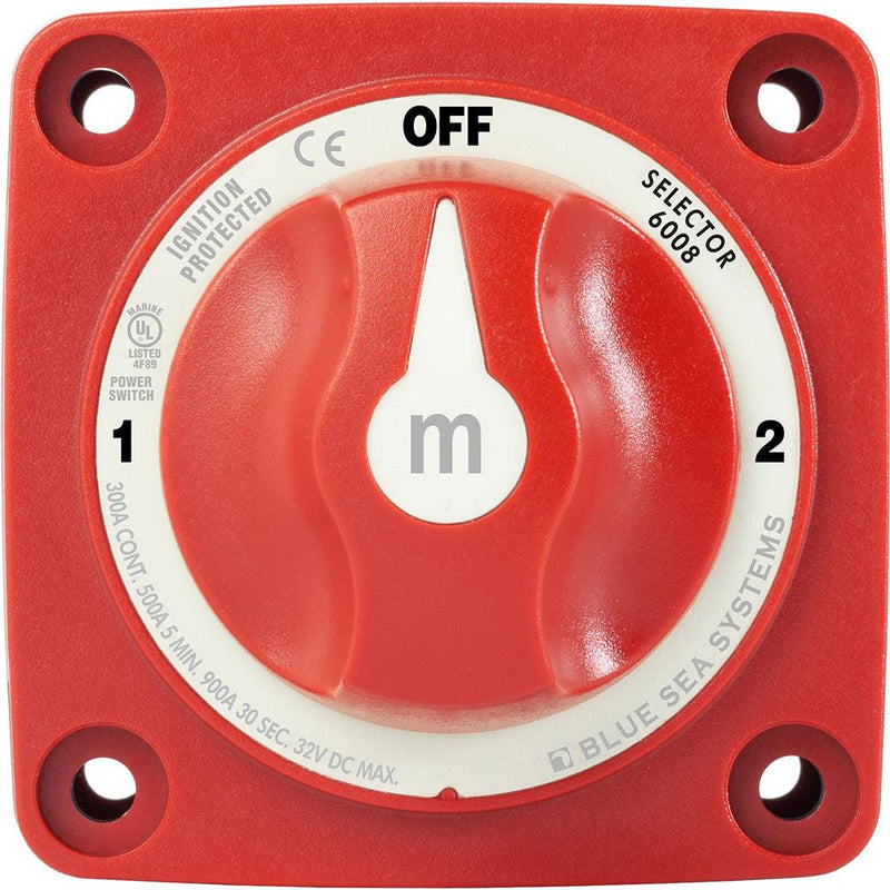 Blue Sea 6008 M-Series Battery Switch 3 Position - Red [6008] - Essenbay Marine