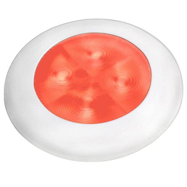 Hella Marine Red LED Round Courtesy Lamp - White Bezel - 24V [980508241] - Essenbay Marine