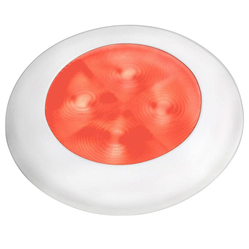 Hella Marine Red LED Round Courtesy Lamp - White Bezel - 24V [980508241] - Essenbay Marine