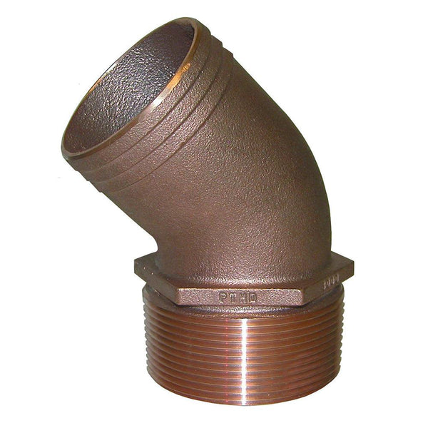 GROCO 3/4" NPT Bronze 45 Degree Pipe to 3/4" Hose [PTHD-750] - Essenbay Marine