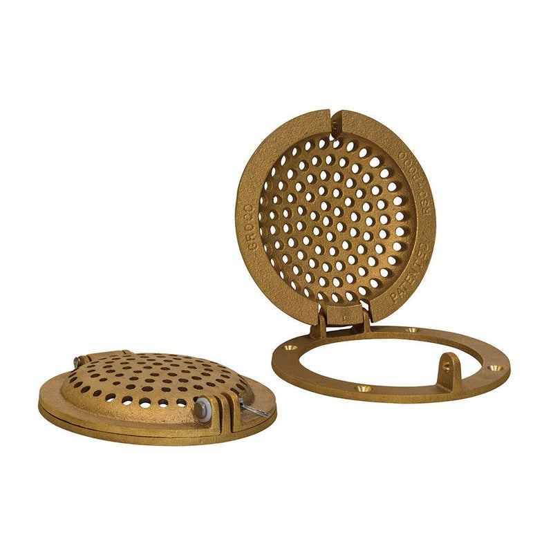 GROCO Bronze Round Hull Strainer w/Access Door f/Up To 1" Thru-Hull [RSC-1000] - Essenbay Marine