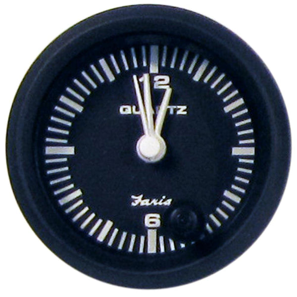 Faria Euro Black 2" Clock - Quartz (Analog) [12825] - Essenbay Marine