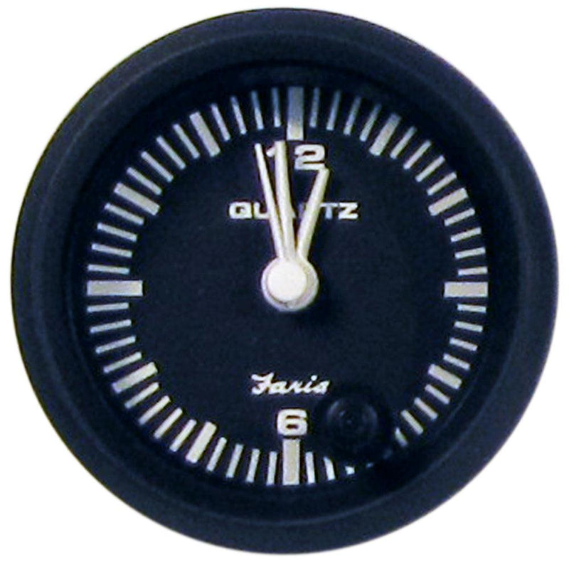 Faria Euro Black 2" Clock - Quartz (Analog) [12825] - Essenbay Marine