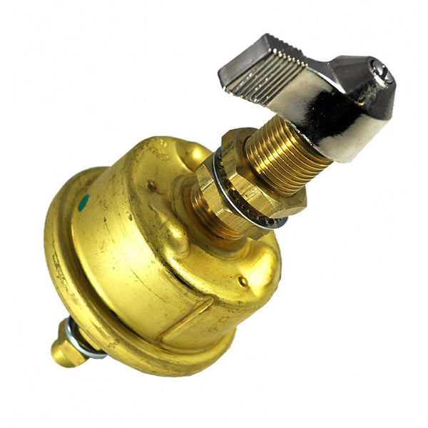 Cole Hersee Single Pole Brass Battery Switch w/Faceplate 175 Amp Continuous 800 Amp Intermittent [M-284-09-BP] - Essenbay Marine