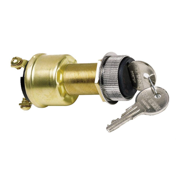 Cole Hersee 3 Position Brass Ignition Switch w/Rubber Boot [M-550-14-BP] - Essenbay Marine