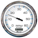 Faria Chesapeake White SS 5" Tachometer w/Digital Hourmeter - 6000 RPM (Gas) (Inboard) [33863] - Essenbay Marine