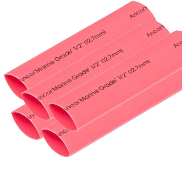 Ancor Heat Shrink Tubing 1/2" x 6" - Red - 5 Pieces [305606] - Essenbay Marine