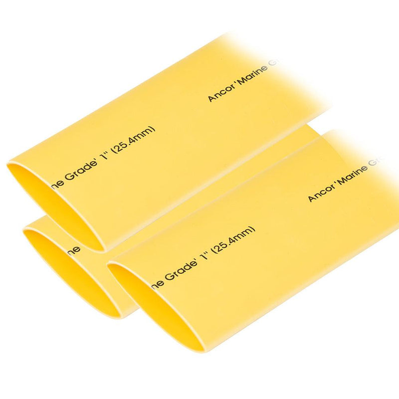 Ancor Heat Shrink Tubing 1" x 12" - Yellow - 3 Pieces [307924] - Essenbay Marine