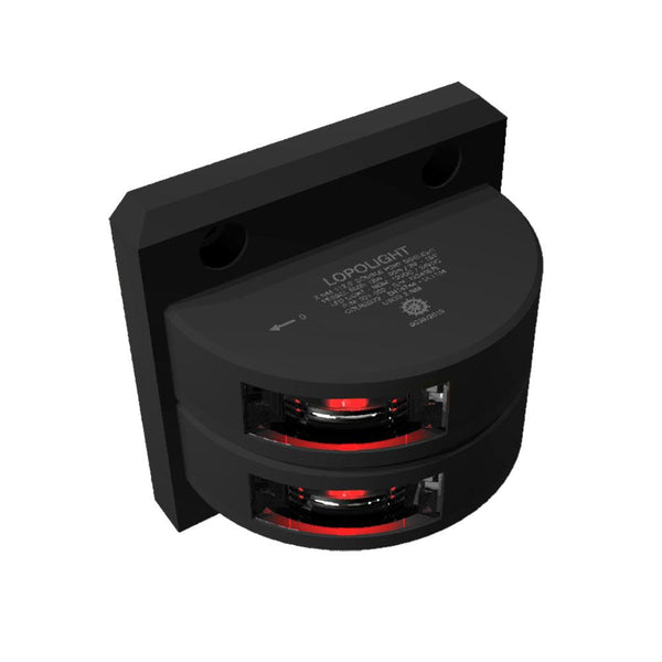 Lopolight Series 301-002 - Double Stacked Port Sidelight - 2NM - Vertical Mount - Red - Black Housing [301-002ST-B] - Essenbay Marine