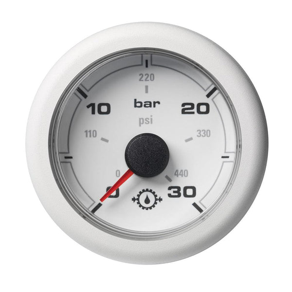 Veratron 52MM (2-1/16") OceanLink Transmission Oil Pressure Gauge - 30 Bar/440 PSI - White Dial  Bezel [A2C1066050001] - Essenbay Marine