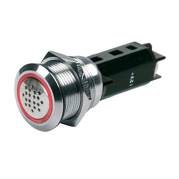 BEP 12V Buzzer w/Red LED Warning Light - Stainless Steel [80-511-0009-00] - Essenbay Marine