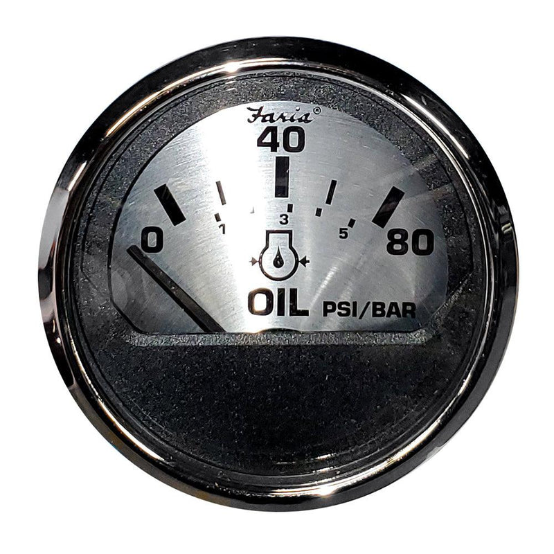 Faria Spun Silver 2" Oil Pressure Gauge [16002] - Essenbay Marine