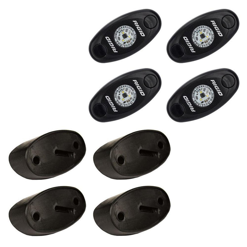 RIGID Industries A-Series Rock Light Kit - 4 Cool White Lights - Black [400203] - Essenbay Marine