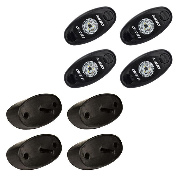 RIGID Industries A-Series Rock Light Kit - 4 Amber Lights - Black [400243] - Essenbay Marine