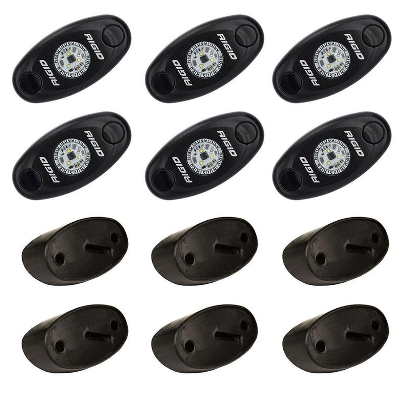 RIGID Industries A-Series Rock Light Kit - 6 Blue Lights - Black [400283] - Essenbay Marine