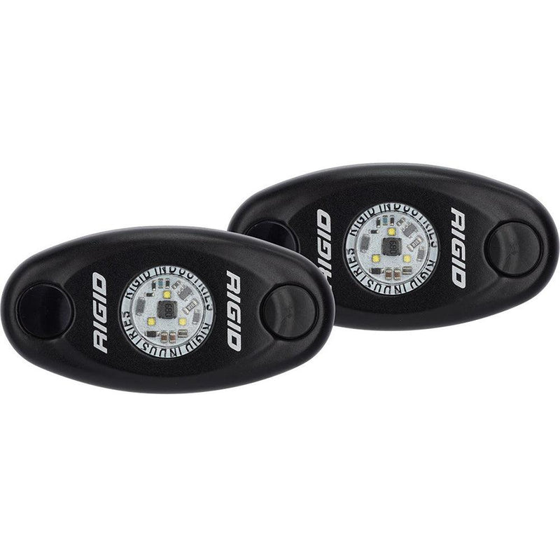 RIGID Industries A-Series Black Low Power LED Light Pair - Neon White [482023] - Essenbay Marine