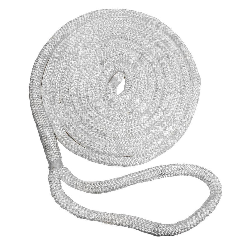 New England Ropes 3/8" x 25 Nylon Double Braid Dock Line - White [C5050-12-00025] - Essenbay Marine