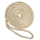 New England Ropes 3/4" x 25 Nylon Double Braid Dock Line - White/Gold w/Tracer [C5059-24-00025] - Essenbay Marine