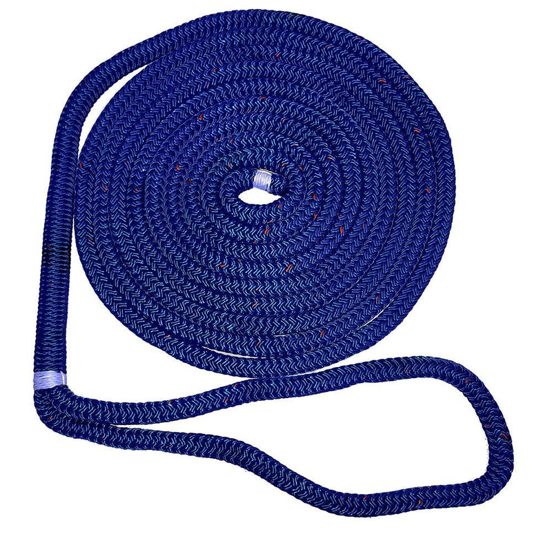 New England Ropes 1/2" X 25 Nylon Double Braid Dock Line - Blue w/Tracer [C5053-16-00025] - Essenbay Marine