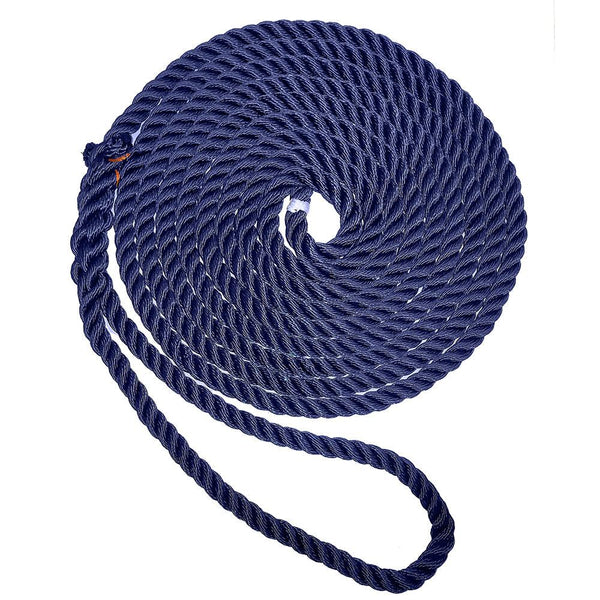 New England Ropes 3/8" X 15 Premium Nylon 3 Strand Dock Line - Navy Blue [C6053-12-00015] - Essenbay Marine