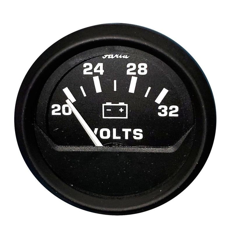 Faria Euro Black 2" Voltmeter (20-32 V) [12860] - Essenbay Marine