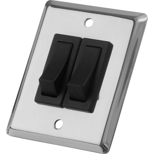 Sea-Dog Double Gang Wall Switch - Stainless Steel [403020-1] - Essenbay Marine