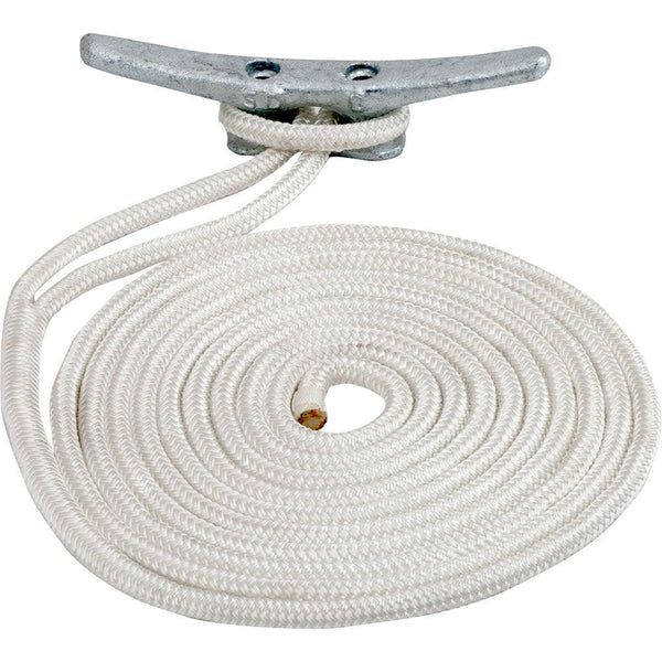 Sea-Dog Double Braided Nylon Dock Line - 3/8" x 20 - White [302110020WH-1] - Essenbay Marine