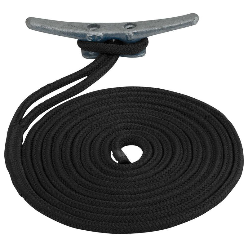 Sea-Dog Double Braided Nylon Dock Line - 5/8" x 20 - Black [302116020BK-1] - Essenbay Marine