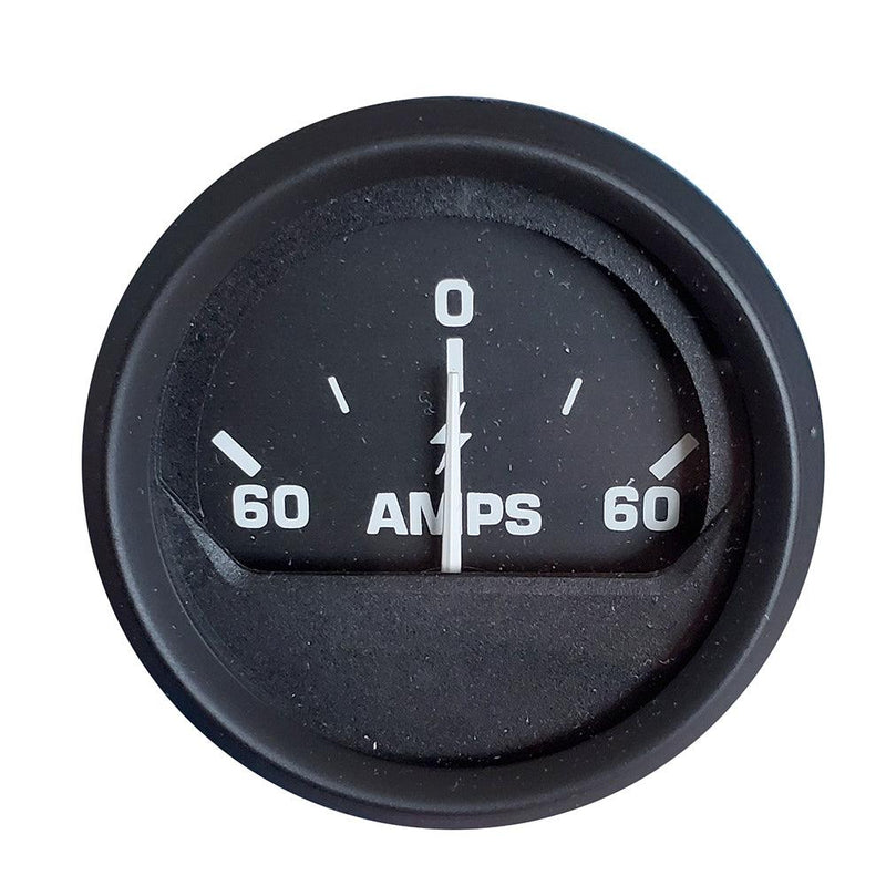 Faria Euro Black 2" Ammeter Gauge (60-0-60 AMP) [12822] - Essenbay Marine