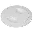 Sea-Dog Smooth Quarter Turn Deck Plate - White - 5" [336150-1] - Essenbay Marine