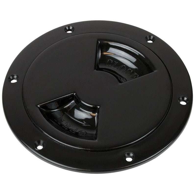 Sea-Dog Smooth Quarter Turn Deck Plate - Black - 6" [336165-1] - Essenbay Marine