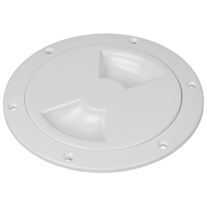 Sea-Dog Quarter-Turn Smooth Deck Plate w/Internal Collar - White - 4" [336340-1] - Essenbay Marine