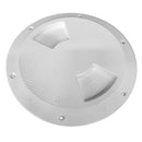 Sea-Dog Quarter-Turn Textured Deck Plate w/Internal Collar - White - 5" [336352-1] - Essenbay Marine