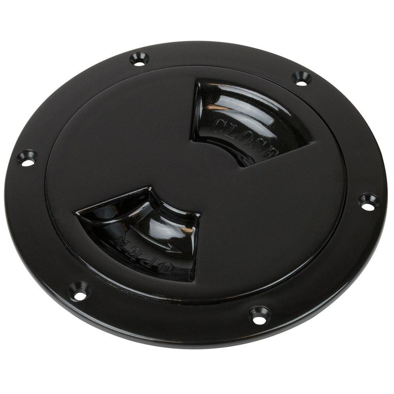 Sea-Dog Quarter-Turn Smooth Deck Plate w/Internal Collar - Black - 6" [336365-1] - Essenbay Marine