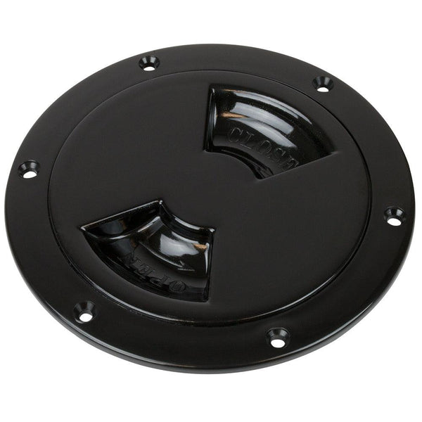 Sea-Dog Quarter-Turn Smooth Deck Plate w/Internal Collar - Black - 8" [336385-1] - Essenbay Marine