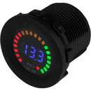 Sea-Dog Round Voltage Meter DC - 5V-15V w/Rainbow Dial [421617-1] - Essenbay Marine