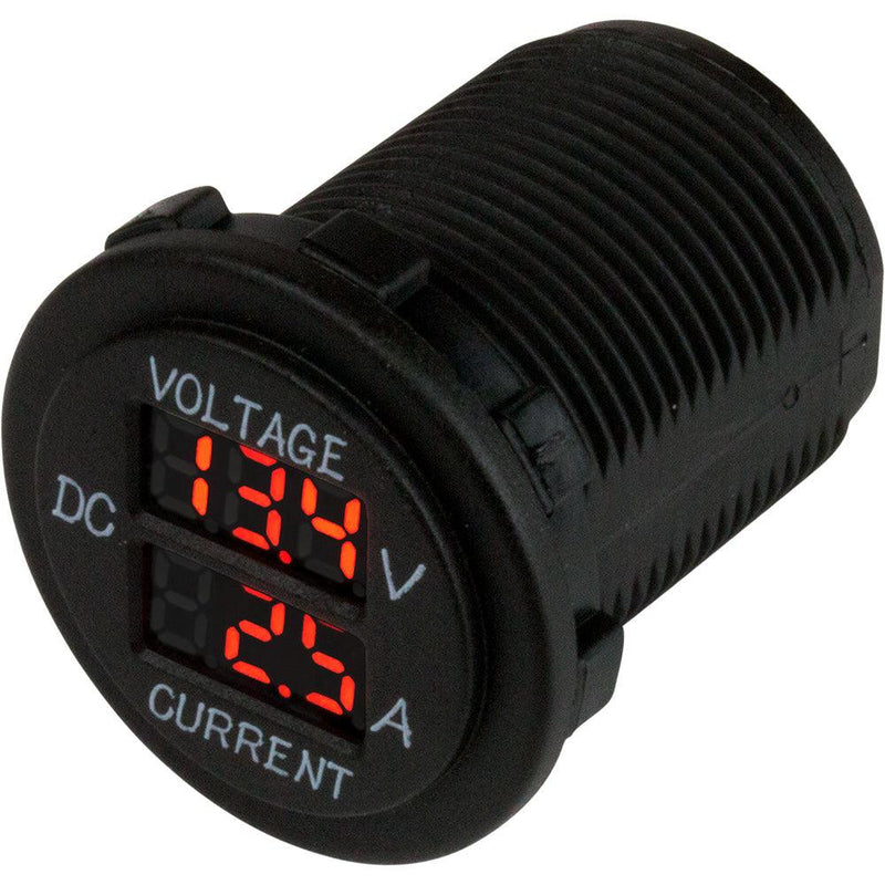 Sea-Dog Round Voltage  Amp Meter - 6V-30V  0 Amp - 10 Amp Meter [421625-1] - Essenbay Marine